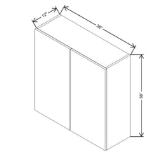 CNC Concord Richmond Stone 36" W X 36" H Double Door Wall Cabinet