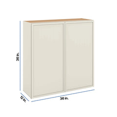 Modernform Cabinet Slim Dove White 36" W X 36" H X 12" D Double Door Wall Cabinet