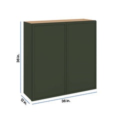 Modernform Cabinet Slim Sage Green 36" W X 36" H X 12" D Double Door Wall Cabinet
