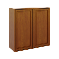 J&K Mocha Glazed K10 Double Door Wall Cabinet - 36" W x 36" H
