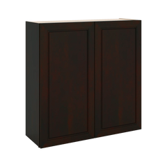 J&K Espresso K8 Double Door Wall Cabinet - 36" W x 36" H