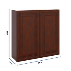 J&K Mahogany J5 Double Door Wall Cabinet - 36" W x 36" H