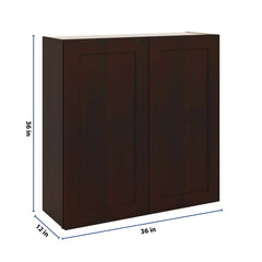 J&K Java Coffee S1 Double Door Wall Cabinet - 36" W x 36" H