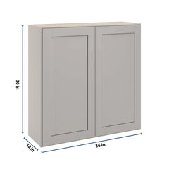 CNC Luxor 5-Piece Misty Grey 36" W X 36" H Double Door Wall Cabinet