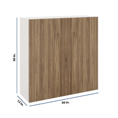 Modernform Cabinet Walnut 36" W X 36" H X 12" D Double Door Wall Cabinet