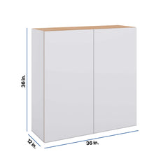 Modernform Cabinet Matte White 36" W X 36" H X 12" D Double Door Wall Cabinet