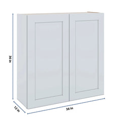 J&K White Shaker S8 Double Door Wall Cabinet - 36" W x 36" H