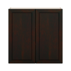 J&K Espresso K8 Double Door Wall Cabinet - 36" W x 36" H