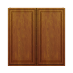 J&K Mocha Glazed K10 Double Door Wall Cabinet - 36" W x 36" H