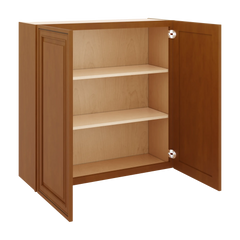 J&K Mocha Glazed K10 Double Door Wall Cabinet - 36" W x 36" H