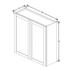 Wolf Classic York Grey Stain 36"W X 36"H Wall Cabinet