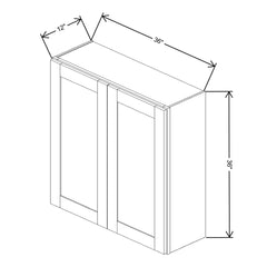 Fabuwood Allure Luxe Denim Blue 36" W X 36" H X 12" D Double Door Wall Cabinet
