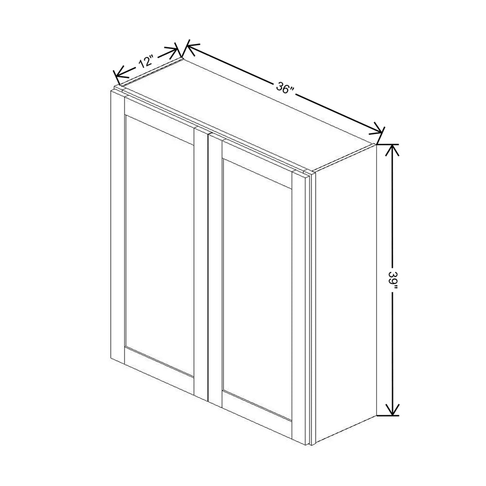 Fabuwood Allure Galaxy Dove 36" W X 39" H X 12" D Double Door Wall Cabinet