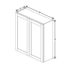 Fabuwood Allure Galaxy Dove 36" W X 39" H X 12" D Double Door Wall Cabinet