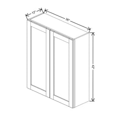 J&K Almond S2 Double Door Wall Cabinet - 36" W x 42" H
