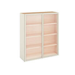 Modernform Cabinet Slim Dove White 36" W X 42" H X 12" D Double Glass Door Wall Cabinet