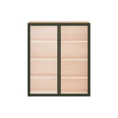 Modernform Cabinet Slim Sage Green 36" W X 42" H X 12" D Double Glass Door Wall Cabinet