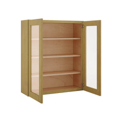 Modernform Cabinet Natural Shaker 36" W X 42" H X 12" D Double Glass Door Wall Cabinet