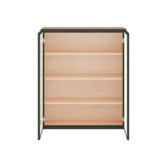 Modernform Cabinet Slim Sage Green 36" W X 42" H X 12" D Double Glass Door Wall Cabinet