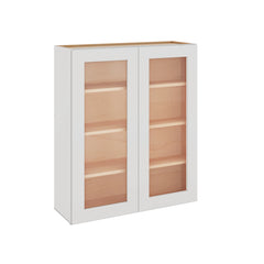Modernform Cabinet White Shaker 36" W X 42" H X 12" D Double Glass Door Wall Cabinet