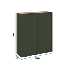 Modernform Cabinet Slim Sage Green 36" W X 42" H X 12" D Double Door Wall Cabinet