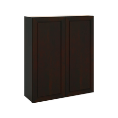 J&K Espresso K8 Double Door Wall Cabinet - 36" W x 42" H