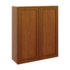 J&K Mocha Glazed K10 Double Door Wall Cabinet - 36" W x 42" H