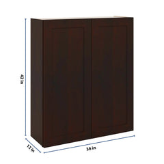 J&K Java Coffee S1 Double Door Wall Cabinet - 36" W x 42" H