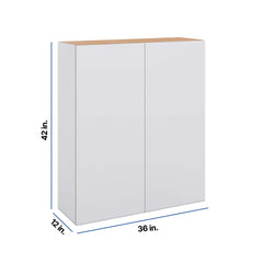 Modernform Cabinet Matte White 36" W X 42" H X 12" D Double Door Wall Cabinet