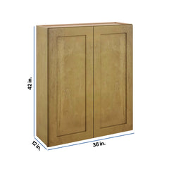 Modernform Cabinet Natural Shaker 36" W X 42" H X 12" D Double Door Wall Cabinet