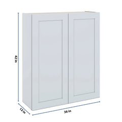 J&K White Shaker S8 Double Door Wall Cabinet - 36" W x 42" H