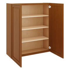 J&K Mocha Glazed K10 Double Door Wall Cabinet - 36" W x 42" H