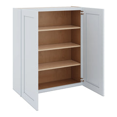 J&K White Shaker S8 Double Door Wall Cabinet - 36" W x 42" H