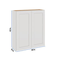 Modernform Cabinet White Shaker 36" W X 42" H X 12" D Double Door Wall Cabinet