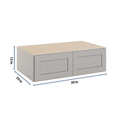 CNC Luxor 5-Piece Misty Grey 39" W X 12" H X 24" D Double Door Wall Cabinet