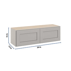 CNC Luxor Misty Grey 39" W X 12" H Double Door Wall Cabinet