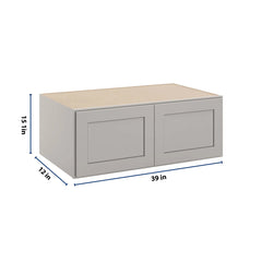 CNC Luxor 5-Piece Misty Grey 39" W X 15" H X 24" D Double Door Wall Cabinet