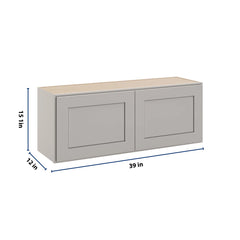 CNC Luxor 5-Piece Misty Grey 39" W X 15" H Double Door Wall Cabinet
