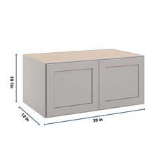CNC Luxor 5-Piece Misty Grey 39" W X 18" H X 24" D Double Door Wall Cabinet
