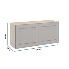 CNC Luxor Misty Grey 39" W X 18" H Double Door Wall Cabinet