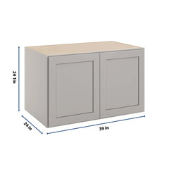 CNC Luxor 5-Piece Misty Grey 39" W X 24" H X 24" D Double Door Wall Cabinet