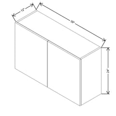 CNC Luxor White 39" W X 24" H Double Door Wall Cabinet
