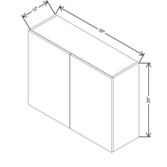 CNC Concord Elegant Dove 39" W X 30" H Double Door Wall Cabinet