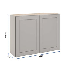 CNC Luxor 5-Piece Misty Grey 39" W X 30" H Double Door Wall Cabinet