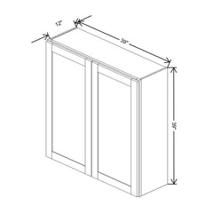 Fabuwood Allure Luxe Cloud White 39" W X 39" H X 12" D Double Door Wall Cabinet
