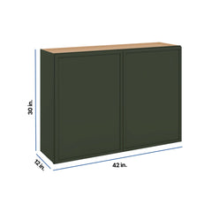 Modernform Cabinet Slim Sage Green 42" W X 30" H X 12" D Double Door Wall Cabinet