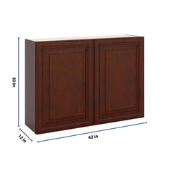 J&K Mahogany J5 Double Door Wall Cabinet - 42" W x 30" H