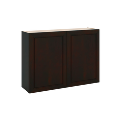 J&K Espresso K8 Double Door Wall Cabinet - 42" W x 30" H