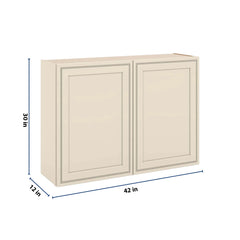 J&K Pearl Glazed H9 Double Door Wall Cabinet - 42" W x 30" H