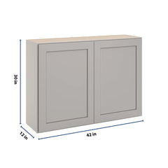 CNC Luxor 5-Piece Misty Grey 42" W X 30" H Double Door Wall Cabinet